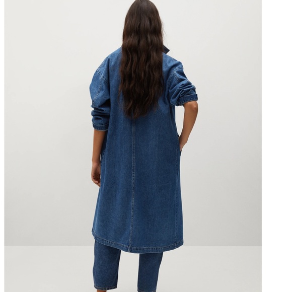 NWOT Mango double breast denim trench coat - Picture 8 of 8